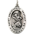 Sterling Silver 29x20 mm St. Christopher Medal  