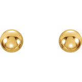 14K Yellow 3 mm Ball Stud Earrings