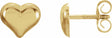 14K Yellow Gold Puffed Heart Earrings  