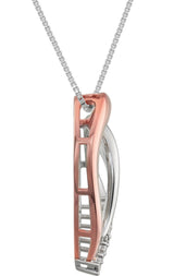 14K Rose Gold-Plated Sterling Silver .02 CTW Natural Diamond Heart 18" Necklace 