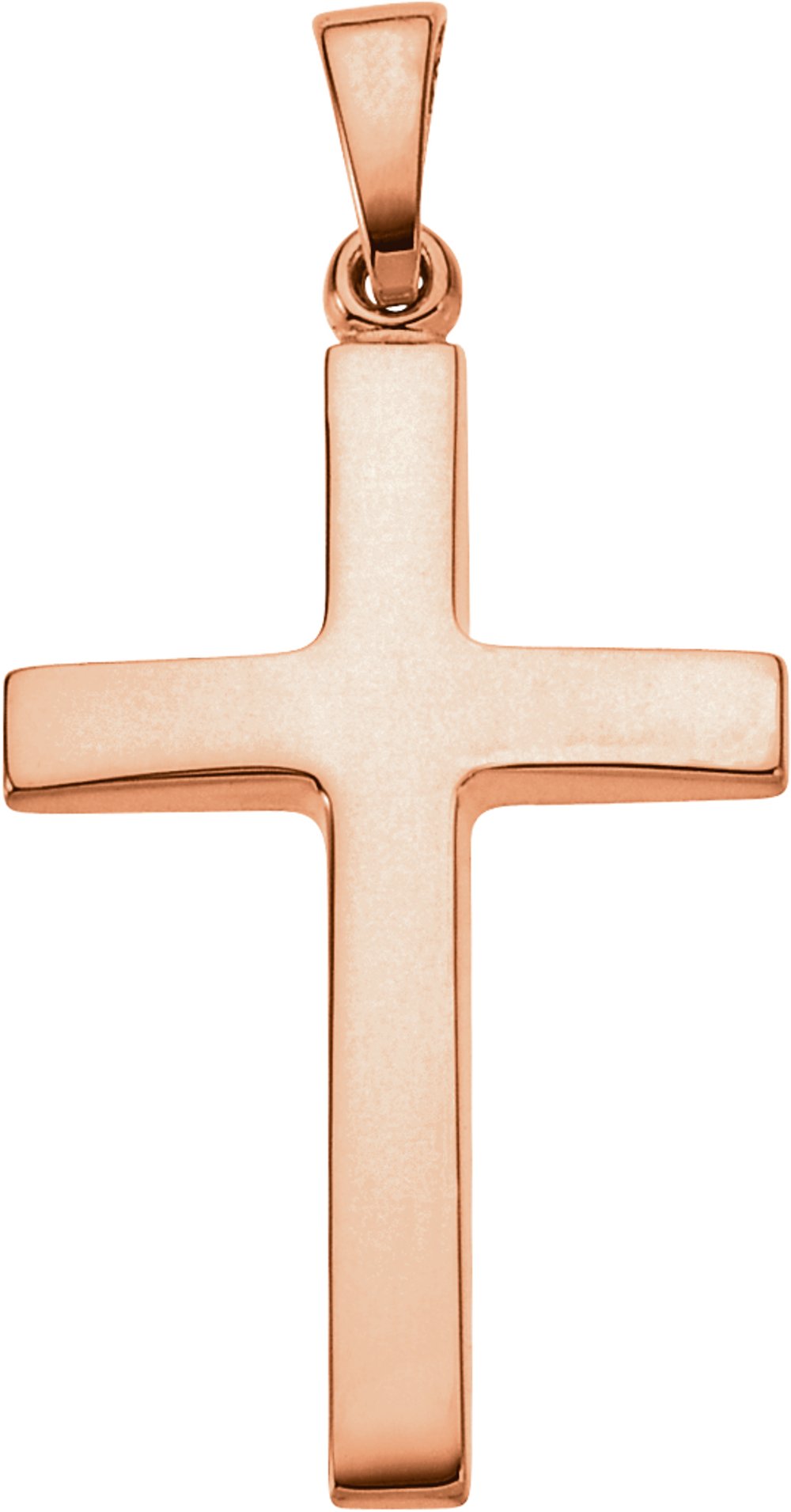 14K Rose 23x15.9 mm Cross Pendant 