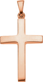 14K Rose 23x15.9 mm Cross Pendant 