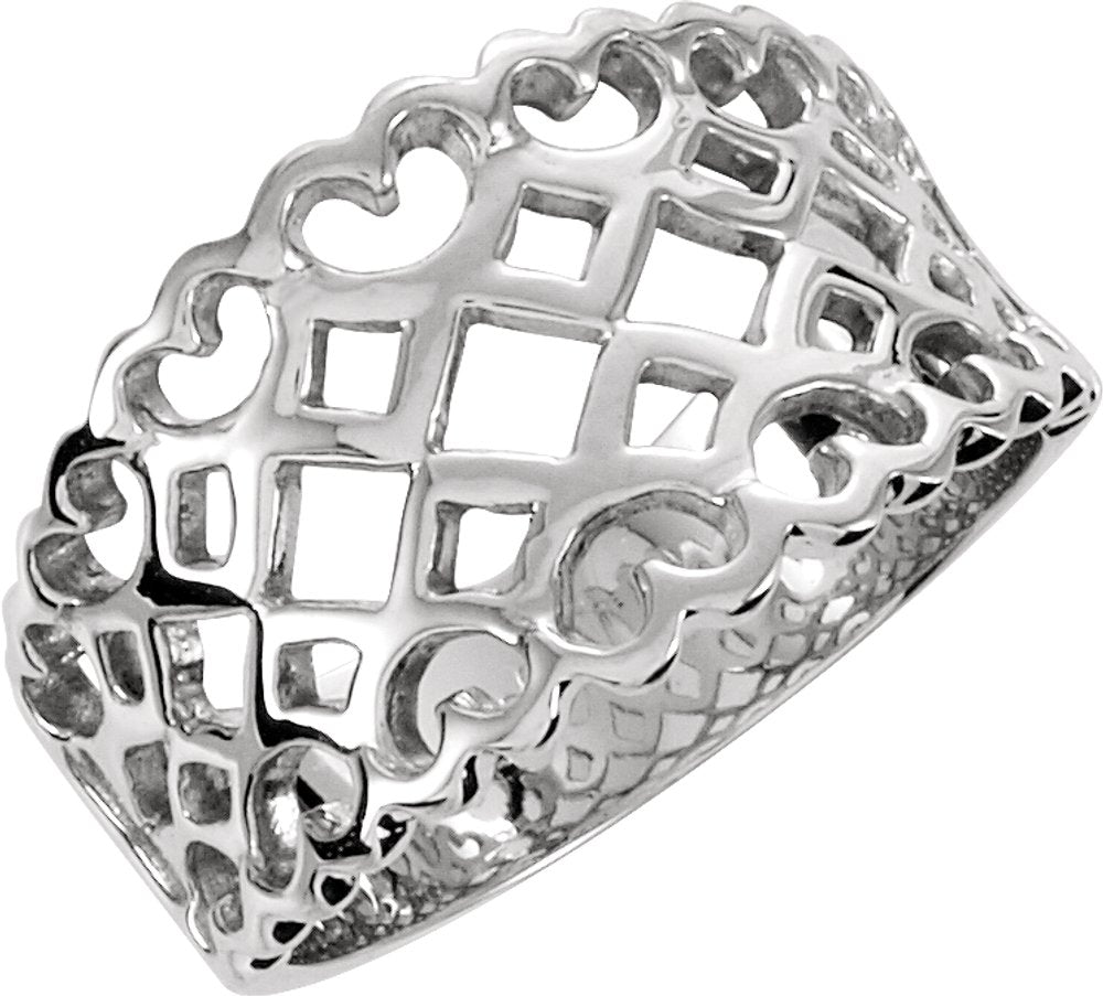 14K White Freeform Ring