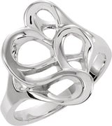 14K White Freeform Ring