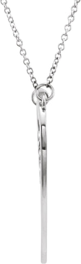 14K White Gold "Mom" Heart 17" Necklace