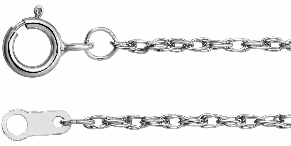 Platinum 1.3 mm Rope 18" Chain