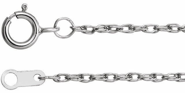 Platinum 1.3 mm Rope 18" Chain