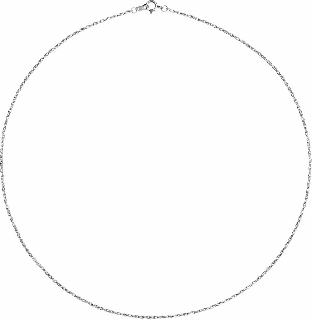 Platinum 1.3 mm Rope 18" Chain