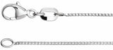 Rhodium-Plated Sterling Silver .8 mm Diamond-Cut Box 24" Chain
