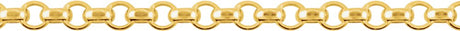 14K Yellow Gold 2.5 mm Hollow Diamond-Cut Rolo 7" Chain 