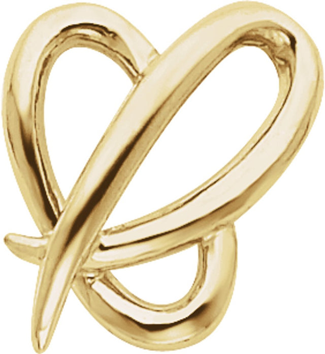 14K Yellow Heart Slide Pendant