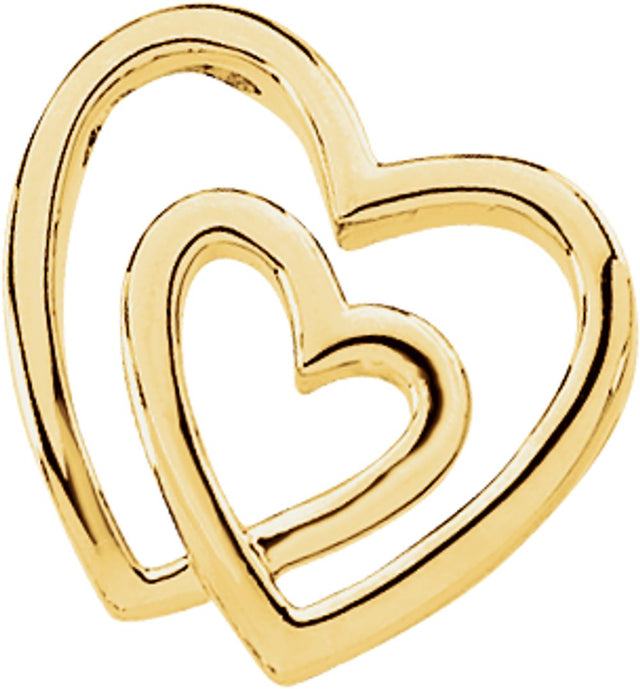 14K Yellow Double Heart Pendant