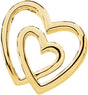 14K Yellow Double Heart Pendant