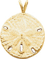 14K Yellow Sand Dollar Pendant