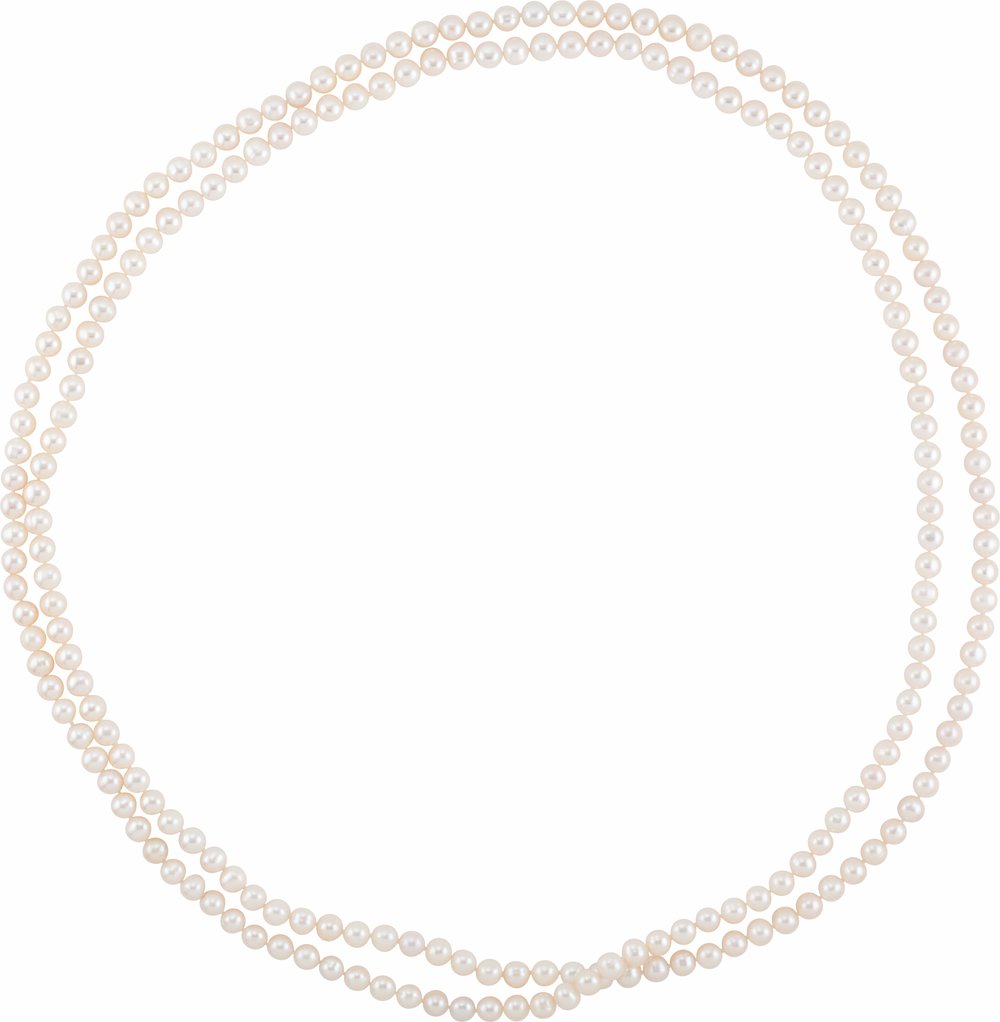 8-8.5 mm Cultured White Freshwater Pearl 72" Strand