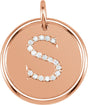 14K Rose 1/10 CTW Natural Diamond Posh Mommy® Initial S Pendant