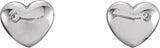 14K White .02 CTW Natural Diamond Puffed Heart Earrings