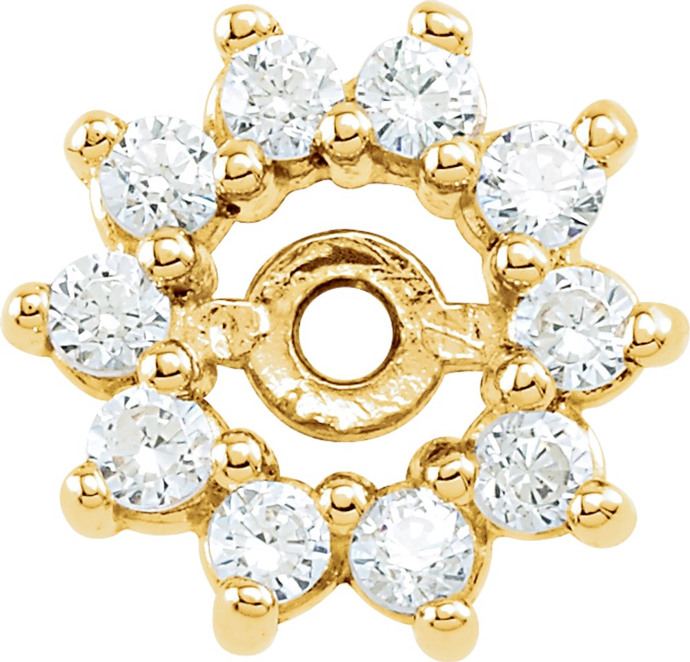 14K Yellow 1/4 CTW Diamond Earring Jackets 