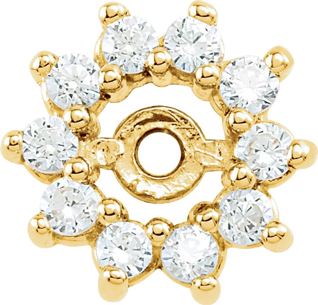 14K Yellow 1/4 CTW Diamond Earring Jackets 