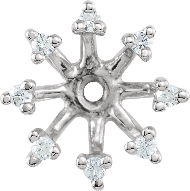 14K White Gold 1/6 CTW Natural Diamond Earring Jackets 