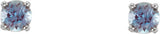 14K White Imitation Alexandrite Youth Earrings