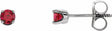14K White Gold Lab-Grown Ruby Youth Earrings