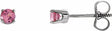 14K White Gold Natural Pink Tourmaline Youth Earrings