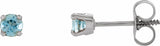14K White Gold Natural Aquamarine Youth Earrings
