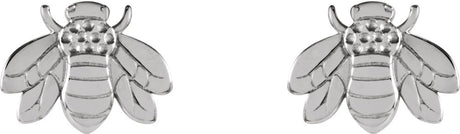 14K White Bumblebee Earrings