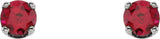 14K White Imitation Ruby Youth Earrings