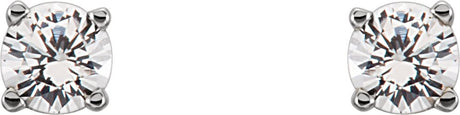 14K White 1/5 CTW Natural Diamond Youth Earrings