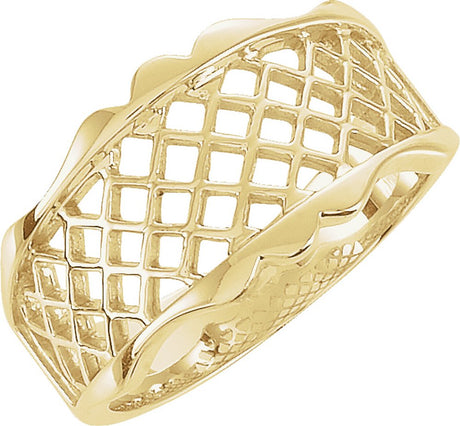 14K Yellow Latticework Ring