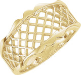 10K Yellow Latticework Ring