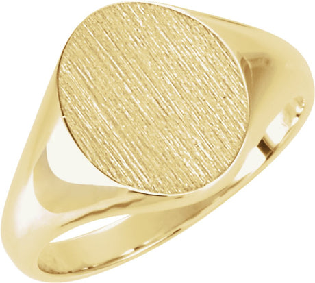 14K Yellow Gold Oval Signet Ring
