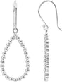14K White Beaded Teardrop Earrings