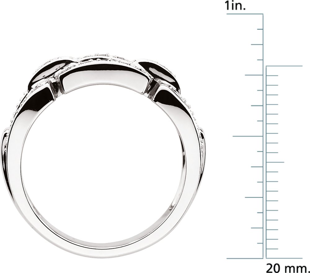 14K White 1/3 CTW Natural Diamond Link Ring