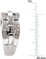 14K White 1/3 CTW Natural Diamond Link Ring