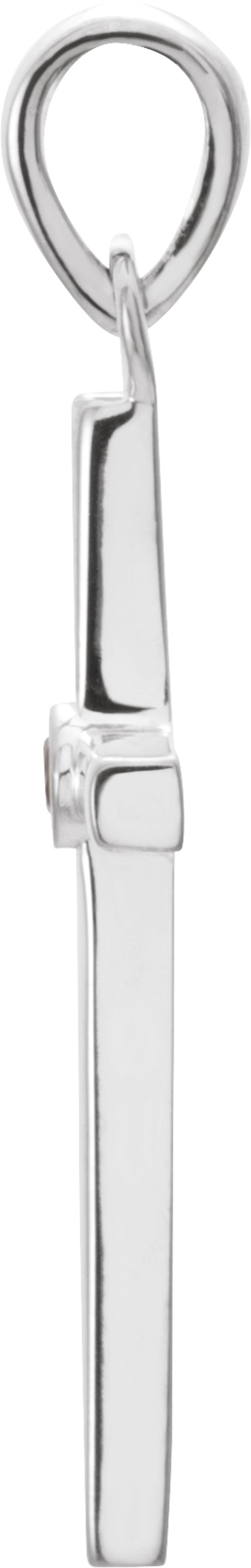 14K White Natural Amethyst Cross Pendant