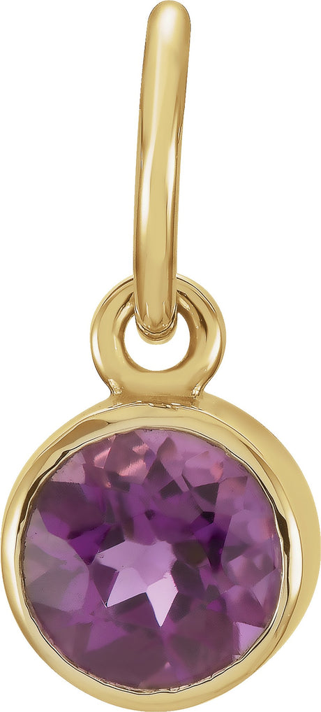 14K Yellow Posh Mommy® Imitation Amethyst Charm