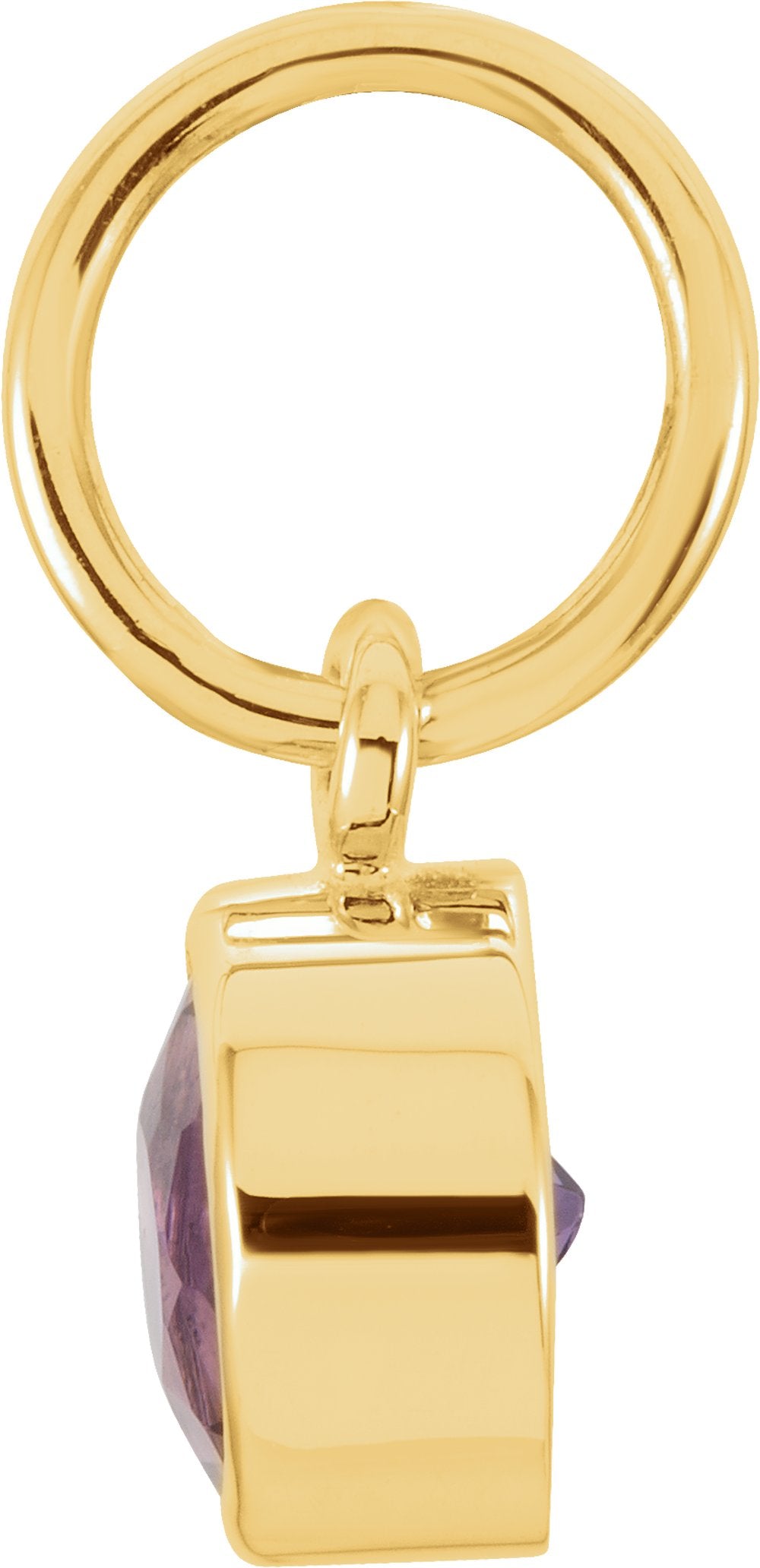 14K Yellow Posh Mommy® Imitation Amethyst Charm