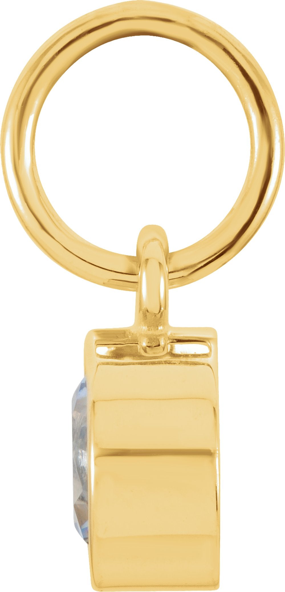 14K Yellow Posh Mommy® Imitation Aquamarine Charm/Pendant