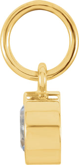 14K Yellow Posh Mommy® Imitation Aquamarine Charm/Pendant