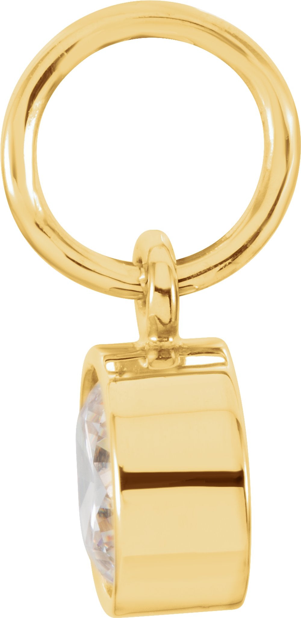 14K Yellow Posh Mommy® Imitation Diamond Charm