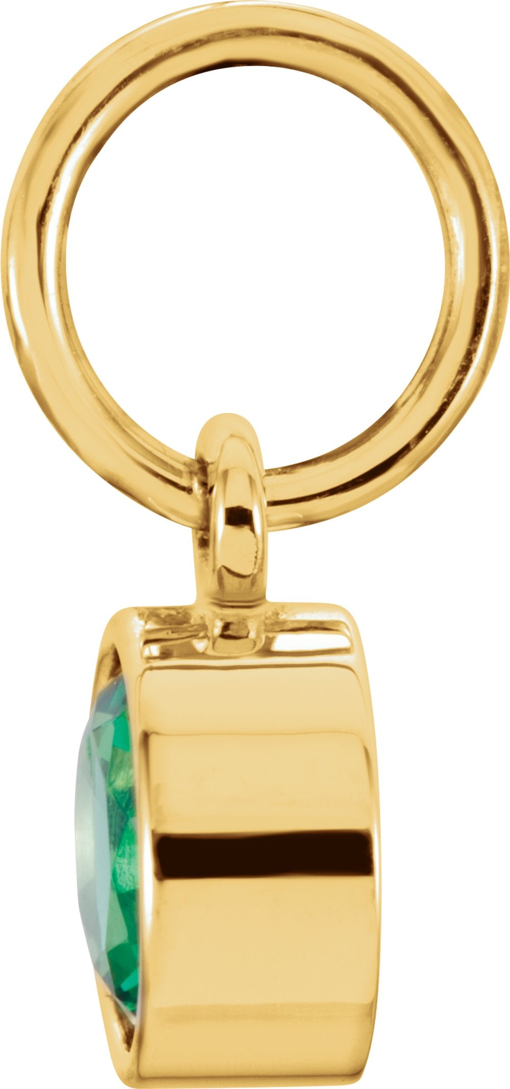 14K Yellow Posh Mommy® Imitation Emerald Charm