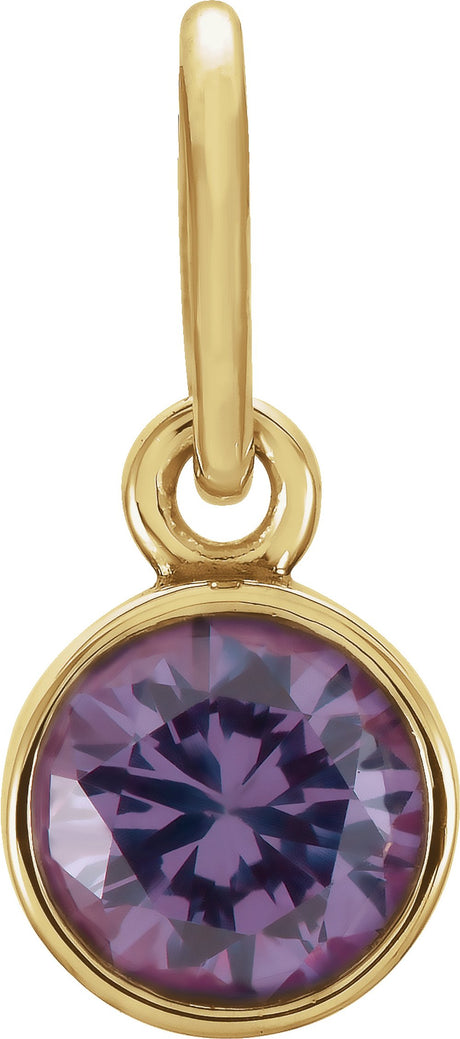 14K Yellow Posh Mommy® Imitation Alexandrite Charm