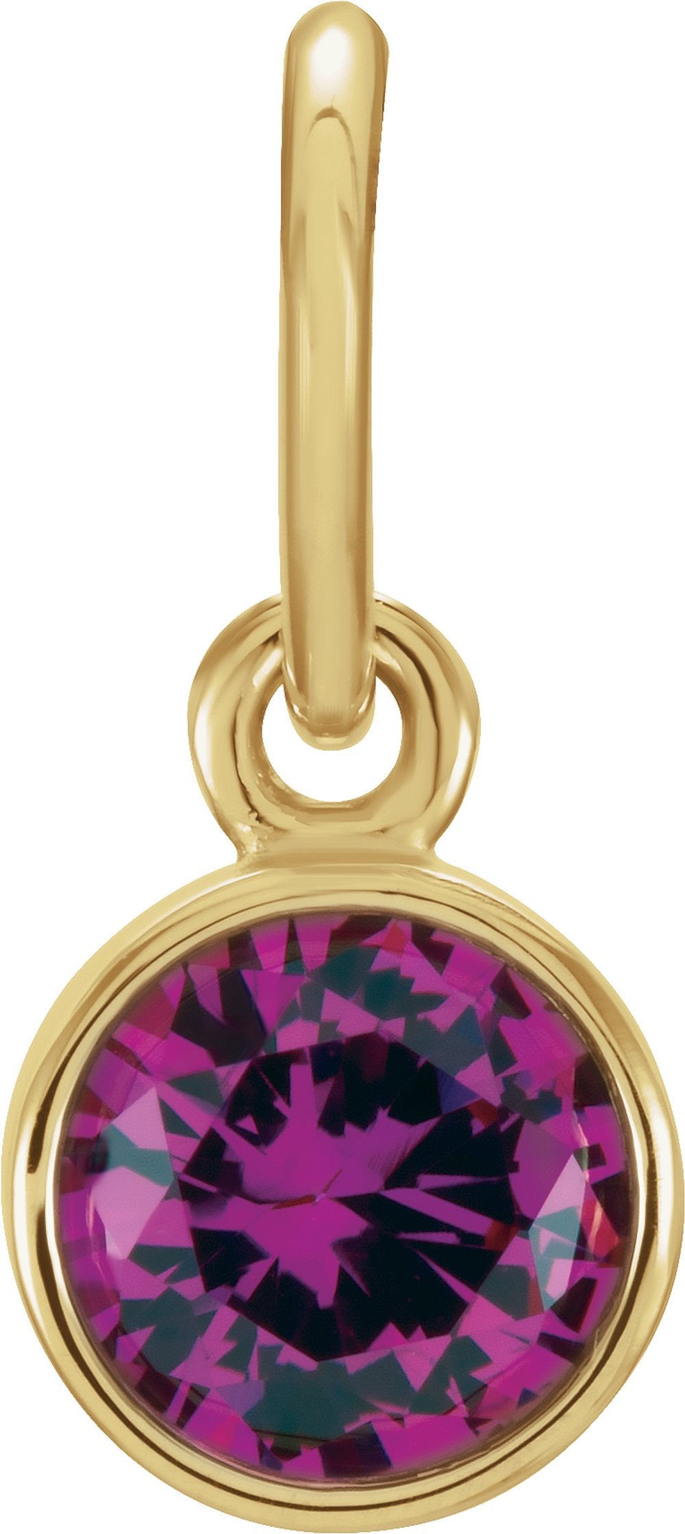 14K Yellow Posh Mommy® Imitation Ruby Charm