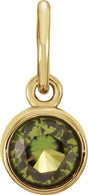 14K Yellow Posh Mommy® Imitation Peridot Charm