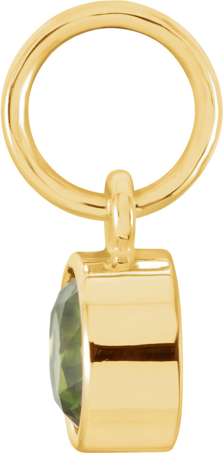 14K Yellow Posh Mommy® Imitation Peridot Charm