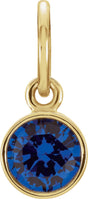 14K Yellow Gold Posh Mommy® Imitation Blue Sapphire Charm/Pendant