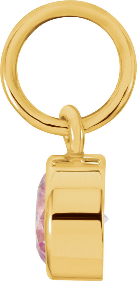 14K Yellow Posh Mommy® Imitation Pink Tourmaline Charm